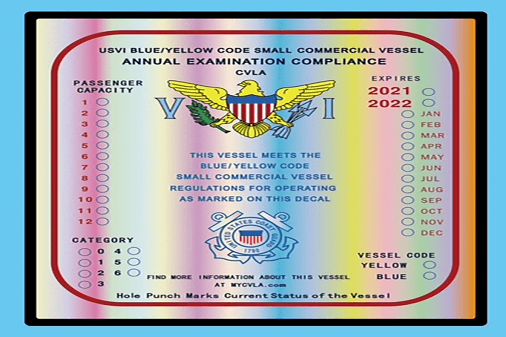 USVI Blue/Yellow Code Decals